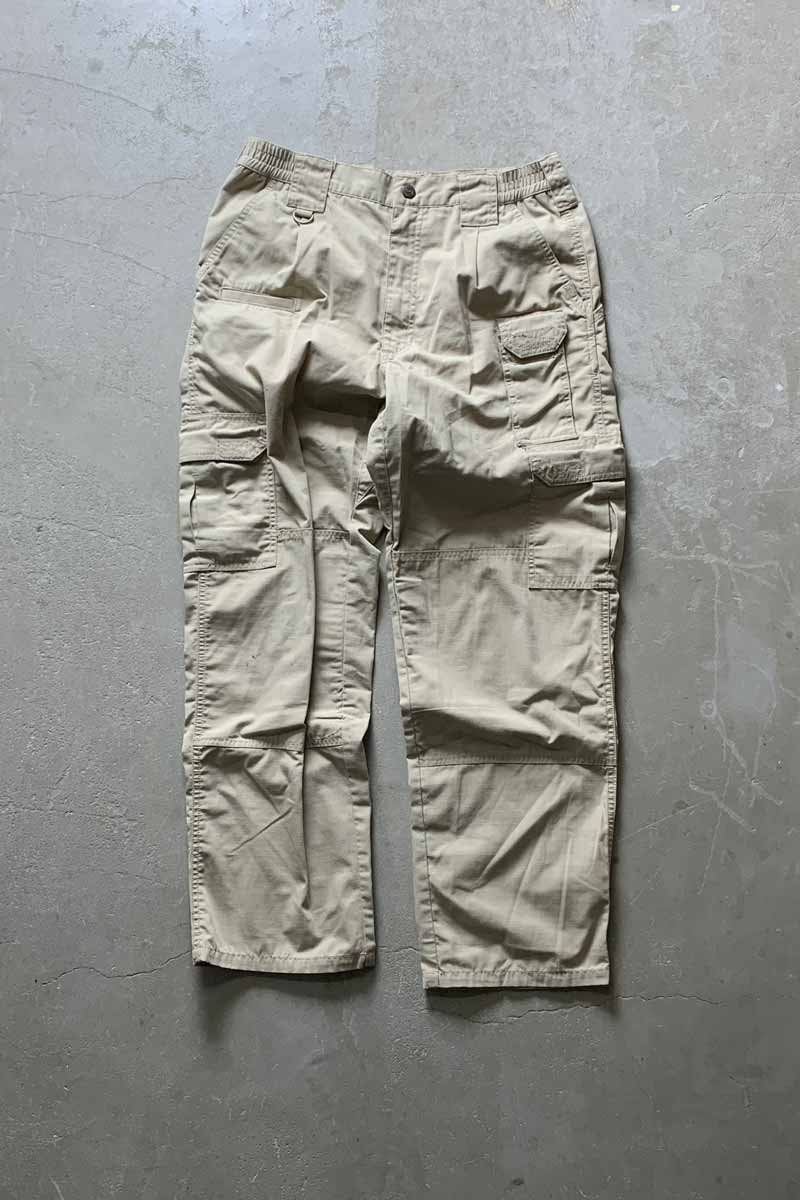 Y2K 00'S RIP STOP CARGO PANTS / BEIGE [SIZE: W30L30 USED]