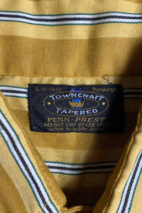 60'S S/S TAPERED STRIPE SHIRT / YELLOW [SIZE: L USED]