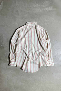 MADE IN USA 70'S L/S STRIPE SHIRT / WHITE / RED [SIZE: L USED]
