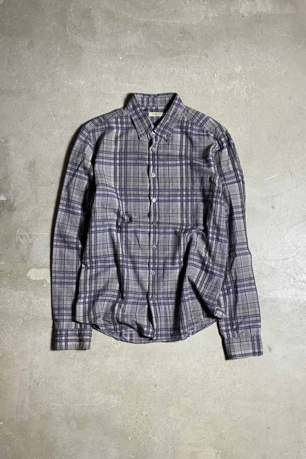 MADE IN TURKEY B.D CHECK SHIRT / CHARCOAL [SIZE: M USED]