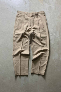 96'S TUCK SLACKS PANTS / BEIGE [SIZE: W34L29 USED]