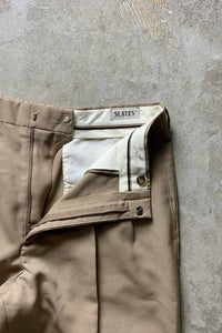 96'S TUCK SLACKS PANTS / BEIGE [SIZE: W34L29 USED]