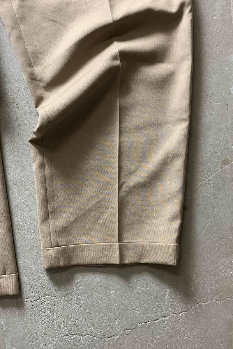 96'S TUCK SLACKS PANTS / BEIGE [SIZE: W34L29 USED]