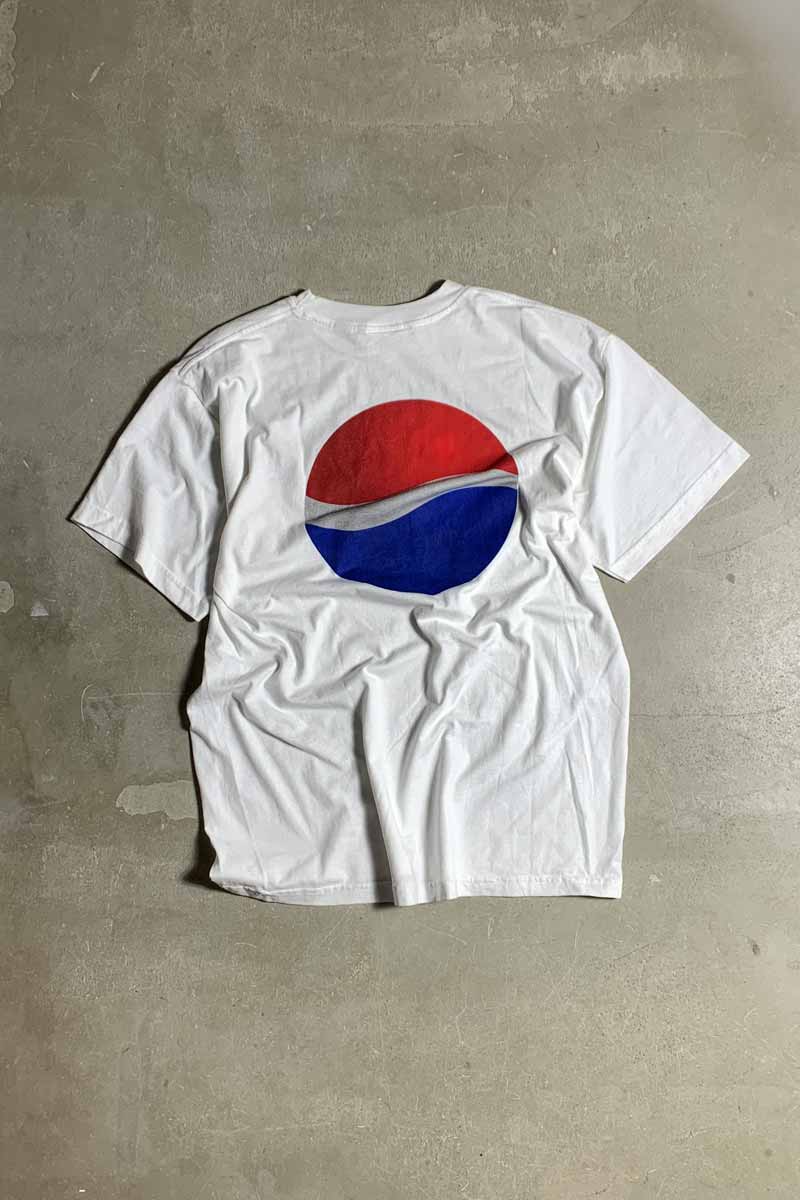 MADE IN MEXICO 90'S S/S PIZZA HUT PEPSI PRINT ADVERTISING T-SHIRT / WHITE [SIZE: XL DEADSTOCK/NOS]