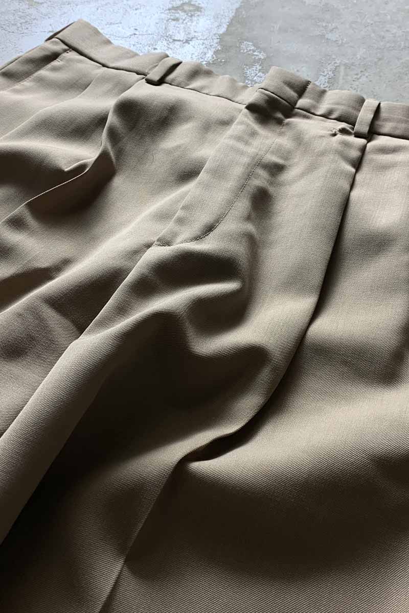 96'S TUCK SLACKS PANTS / BEIGE [SIZE: W34L29 USED]