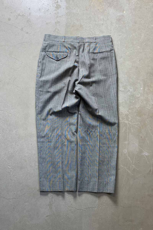 MADE IN USA 90'S GLEN CHECK SLACKS PANTS / GRAY [SIZE: W32L29 equivalent USED]