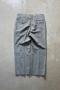 MADE IN USA 90'S GLEN CHECK SLACKS PANTS / GRAY [SIZE: W32L29相当 USED]