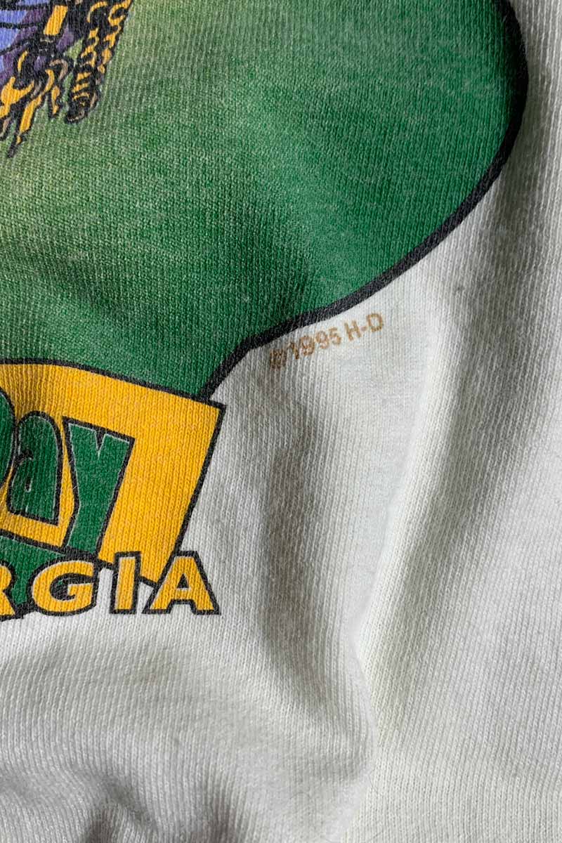 MADE IN USA 95'S S/S SAVANNAH PRINT MOTORCYCLE T-SHIRT / WHITE [SIZE: L USED]