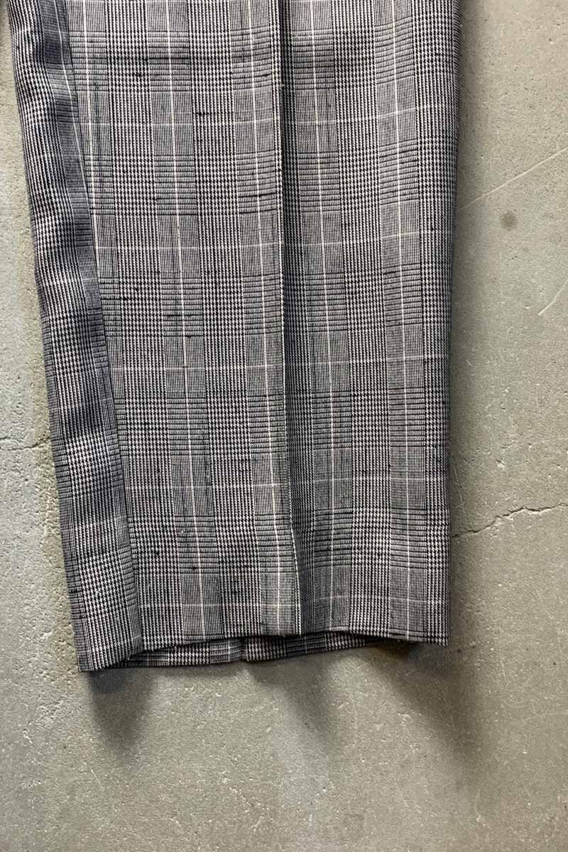 MADE IN USA 90'S GLEN CHECK SLACKS PANTS / GRAY [SIZE: W32L30相当 USED]