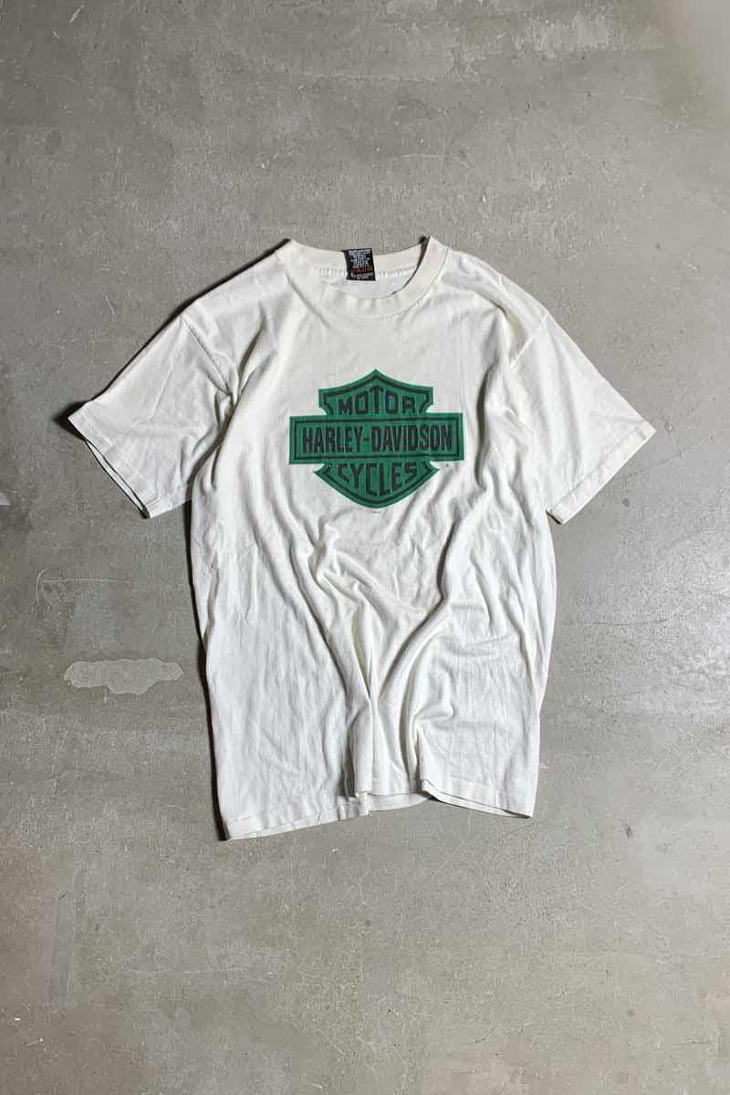 MADE IN USA 95'S S/S SAVANNAH PRINT MOTORCYCLE T-SHIRT / WHITE [SIZE: L USED]