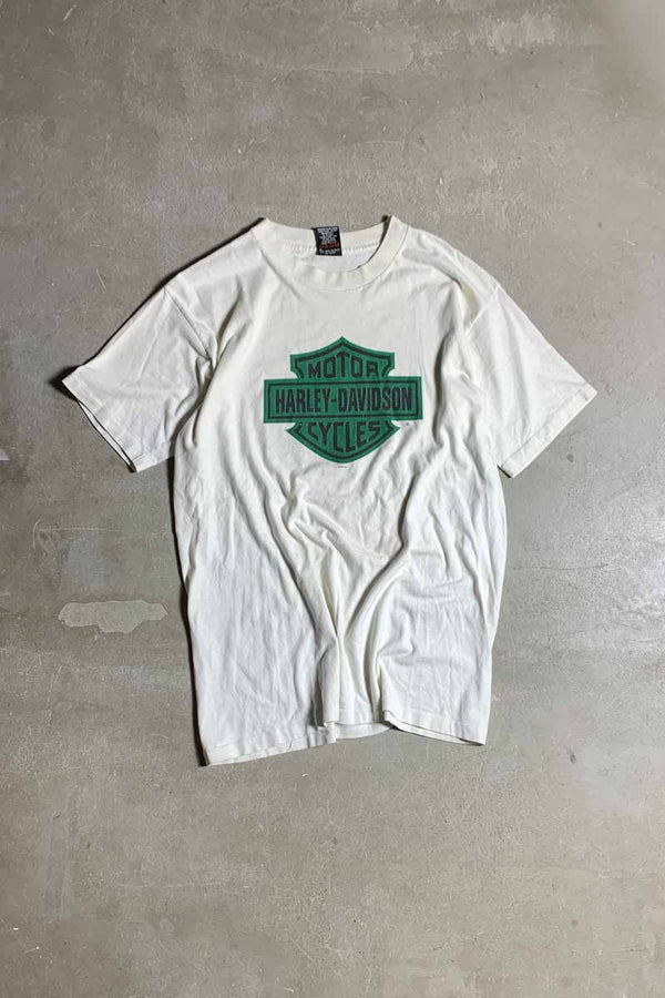 MADE IN USA 95'S S/S SAVANNAH PRINT MOTORCYCLE T-SHIRT / WHITE [SIZE: L USED]