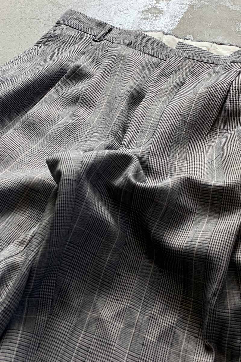 MADE IN USA 90'S GLEN CHECK SLACKS PANTS / GRAY [SIZE: W32L30 equivalent USED]