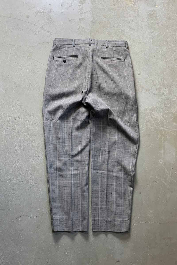 MADE IN USA 90'S GLEN CHECK SLACKS PANTS / GRAY [SIZE: W32L30 equivalent USED]