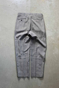 MADE IN USA 90'S GLEN CHECK SLACKS PANTS / GRAY [SIZE: W32L30相当 USED]