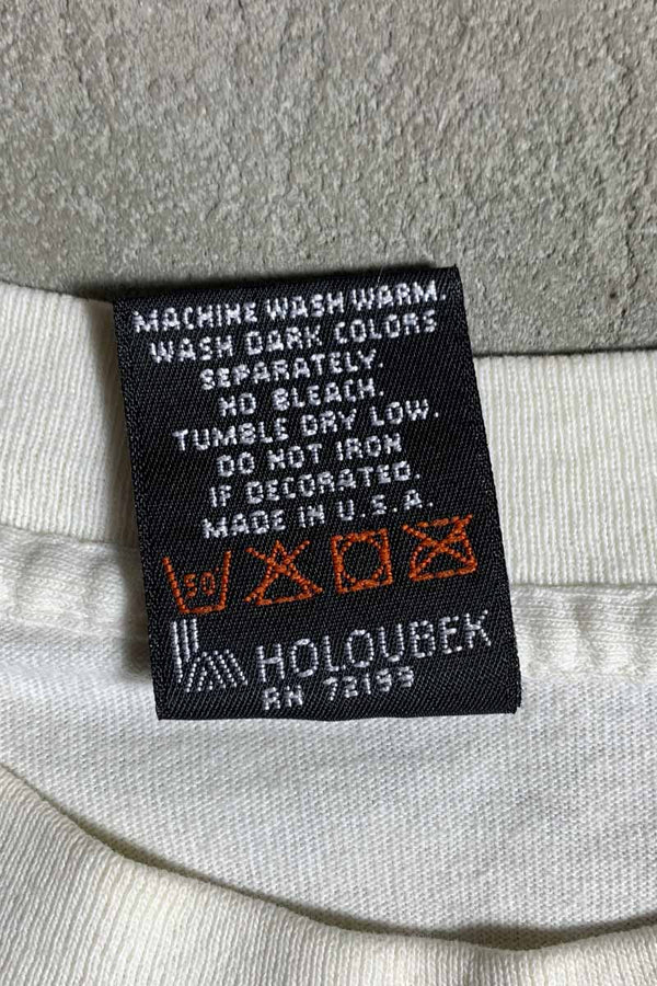 MADE IN USA 95'S S/S SAVANNAH PRINT MOTORCYCLE T-SHIRT / WHITE [SIZE: L USED]