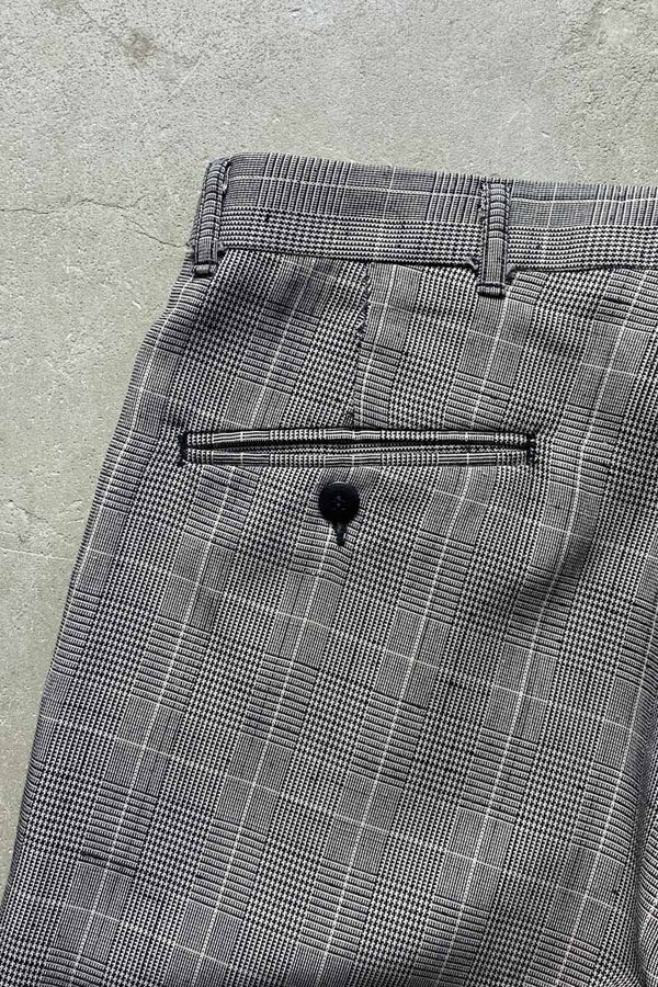 MADE IN USA 90'S GLEN CHECK SLACKS PANTS / GRAY [SIZE: W32L30 equivalent USED]