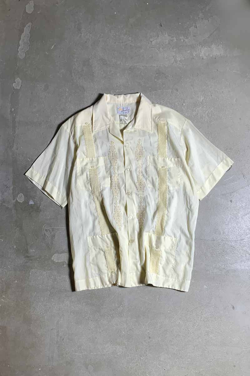 60-70'S S/S CUBA SHIRT / IVORY [SIZE: XL USED]