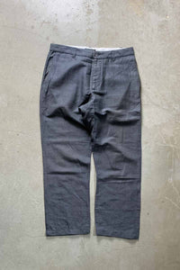 LINEN COTTON SLACKS PANTS / CHARCOAL [SIZE: W33L32 USED]