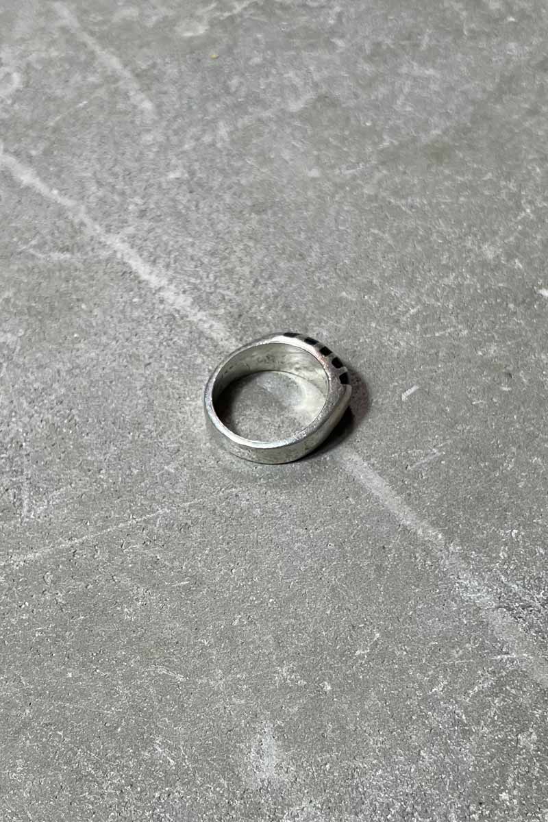 MADE IN MEXICO 925 SILVER RING W/ONYX [SIZE: US 8 1/2 Equivalent USED]