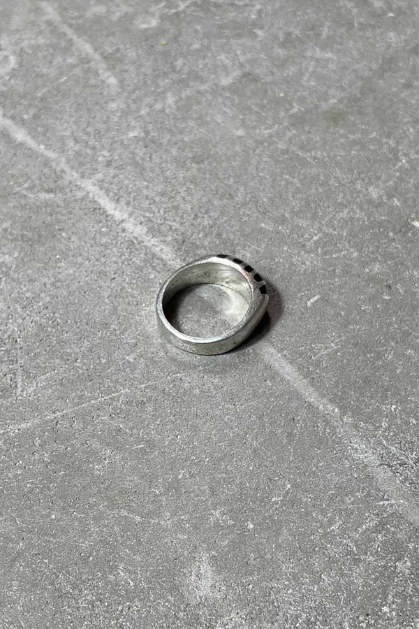 MADE IN MEXICO 925 SILVER RING W/ONYX [SIZE: US 8 1/2 Equivalent USED]