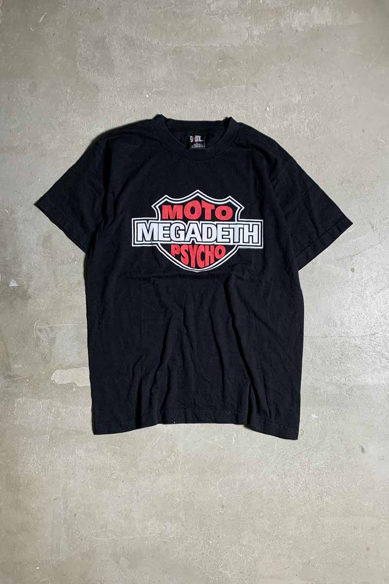 00'S MADE IN MEXICO S/S MEGADETH MOTO PSYCHO PRINT BAND T-SHIRT / BLACK [SIZE: L USED]