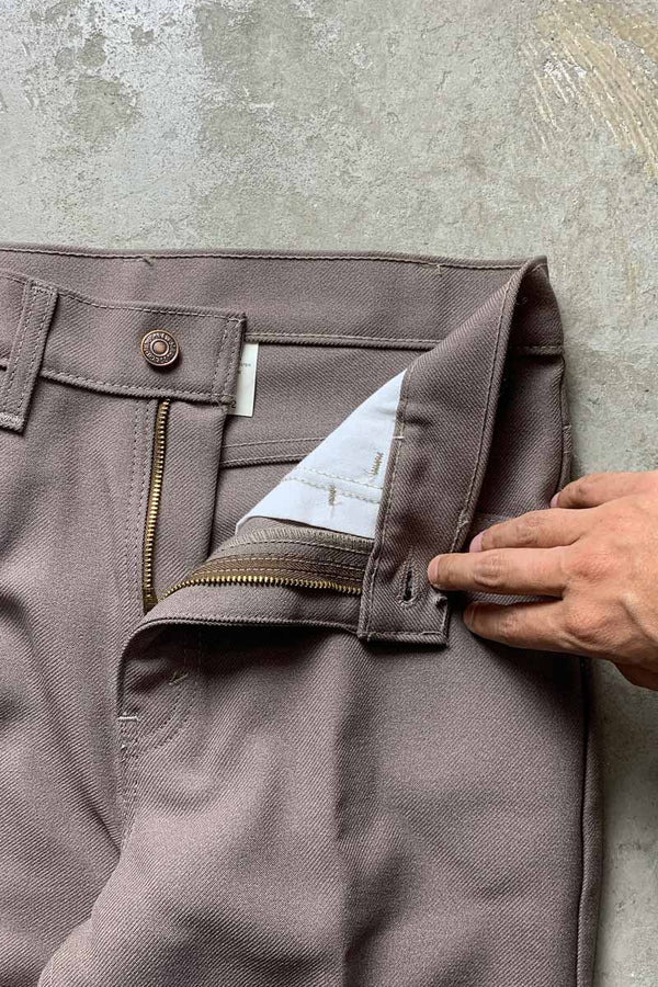 MADE IN USA 97'S 517 BOOTSCUT STA-PREST POLY PANT / KHAKI [SIZE: W30L32 DEADSTOCK/NOS]