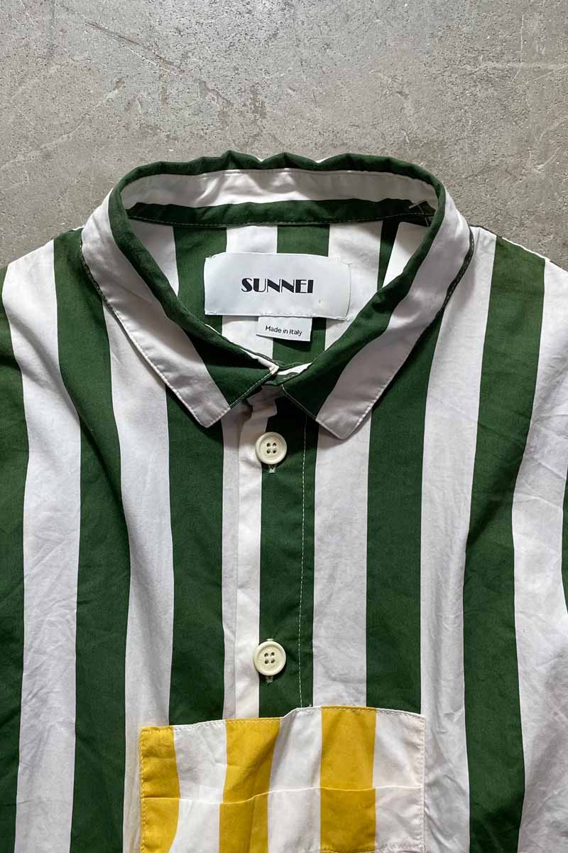 MADE IN ITALY POLYESTER SRTIPED SHIRT / STRIPE [SIZE:M USED]