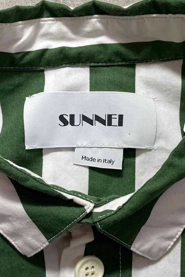 MADE IN ITALY POLYESTER STRIPED SHIRT / STRIPE [SIZE:M USED]