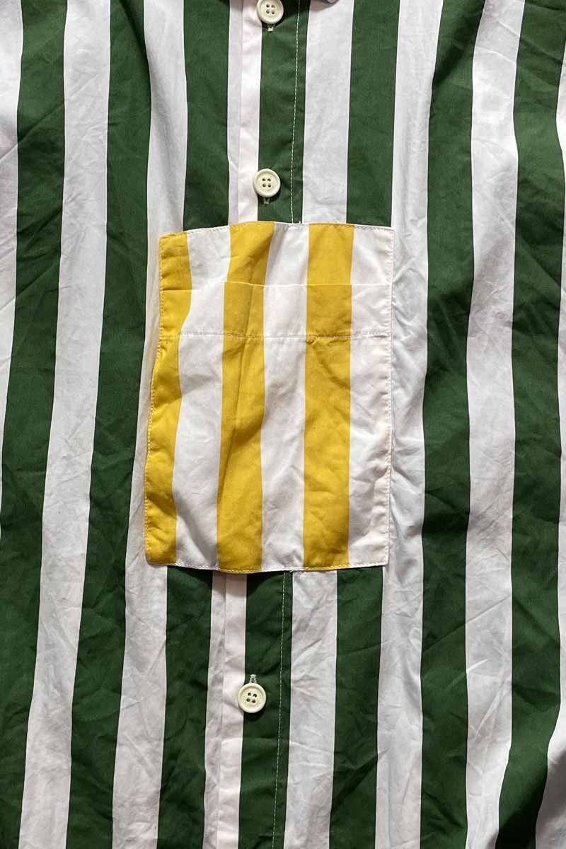 MADE IN ITALY POLYESTER SRTIPED SHIRT / STRIPE [SIZE:M USED]