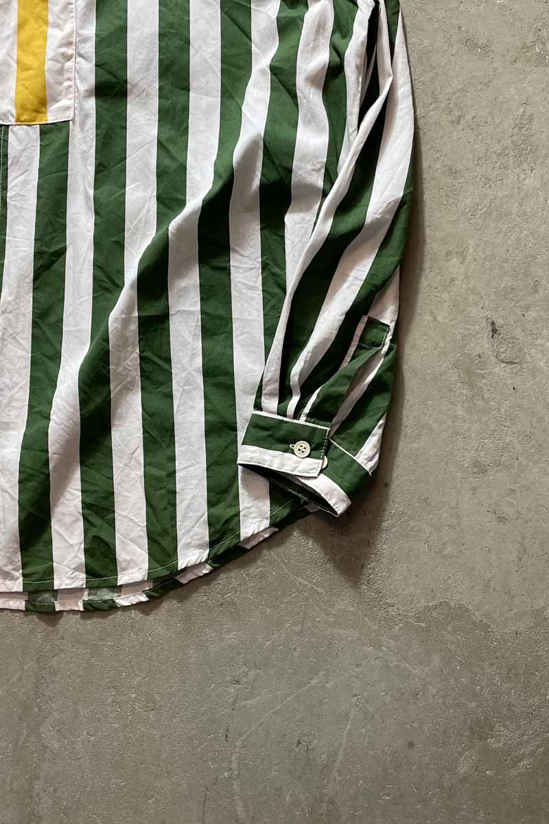 MADE IN ITALY POLYESTER SRTIPED SHIRT / STRIPE [SIZE:M USED]