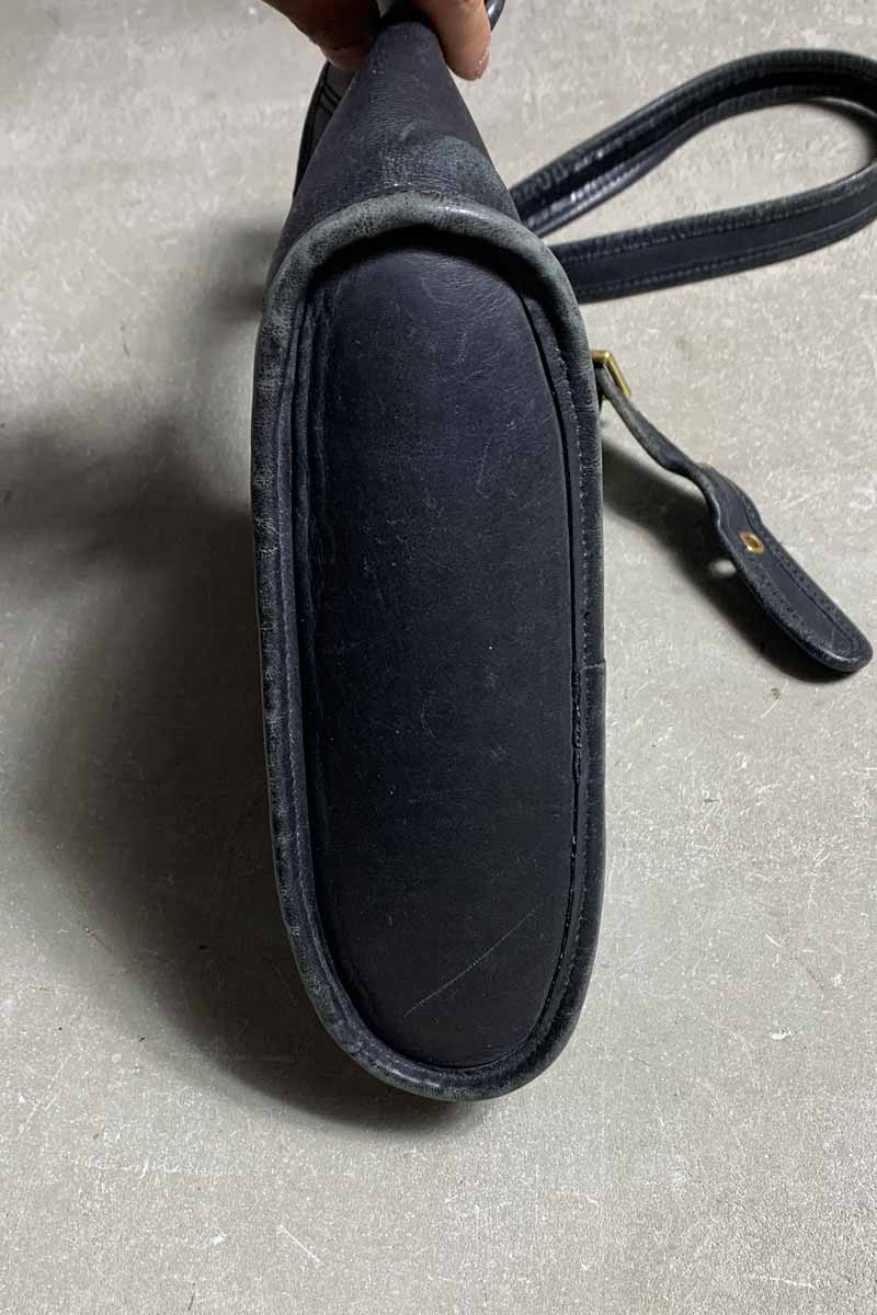 90'S MEDIUM LEATHER SHOULDER BAG / BLACK [SIZE: ONE SIZE USED]