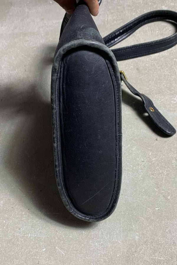 90'S MEDIUM LEATHER SHOULDER BAG / BLACK [SIZE: ONE SIZE USED]