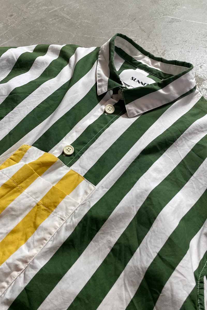 MADE IN ITALY POLYESTER SRTIPED SHIRT / STRIPE [SIZE:M USED]