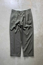 画像をギャラリービューアに読み込む, MADE IN USA 70&#39;S WOOL TUCK SLACKS PANTS / OLIVE [SIZE: W32L31相当 USED]
