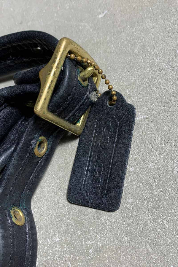 90'S SMALL LEATHER SHOULDER BAG / BLACK [SIZE: ONE SIZE USED]