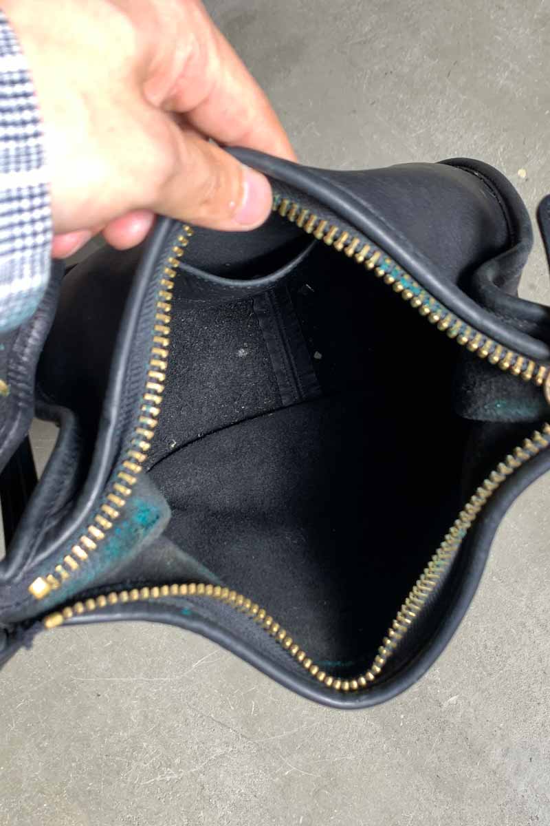 90'S SMALL LEATHER SHOULDER BAG / BLACK [SIZE: ONE SIZE USED]