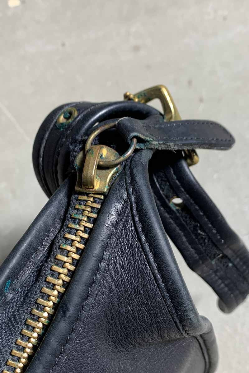 90'S SMALL LEATHER SHOULDER BAG / BLACK [SIZE: ONE SIZE USED]