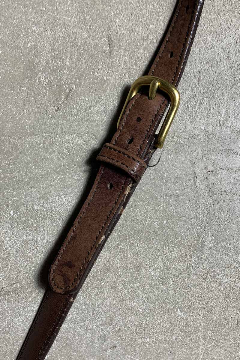 90'S MEDIUM TURN LOCK LEATHER SHOULDER BAG / BROWN [SIZE: ONE SIZE USED]
