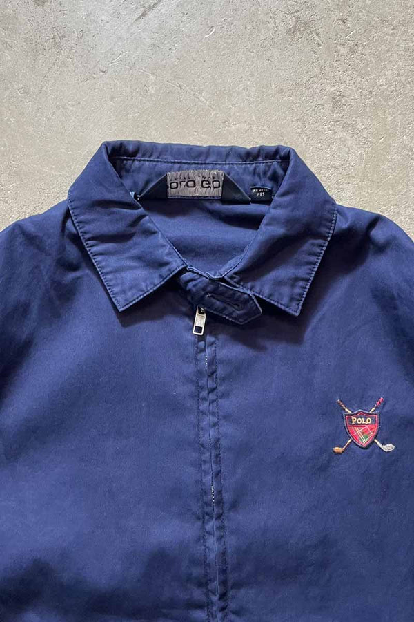 90'S ZIP UP JACKET / NAVY [SIZE: S USED]