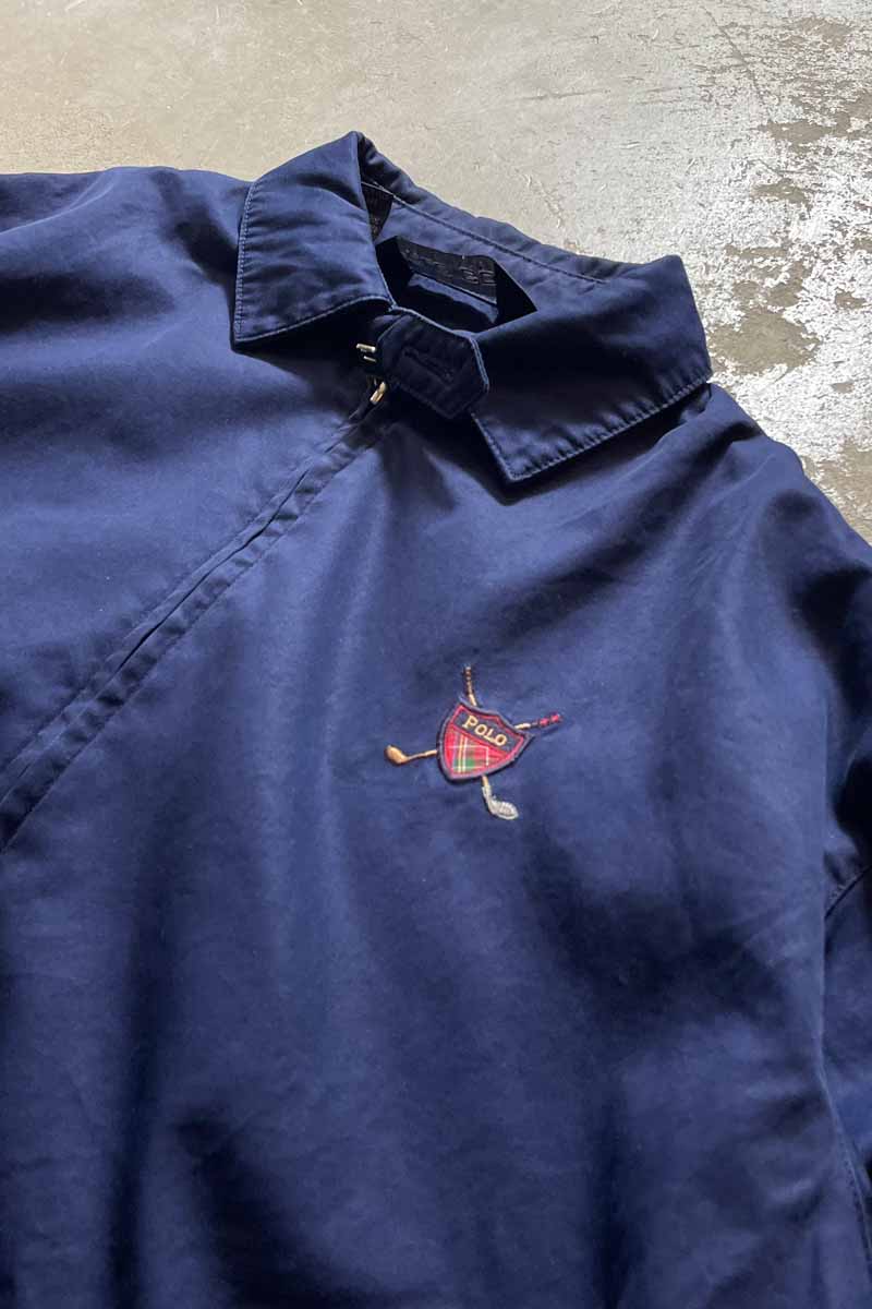 90'S ZIP UP JACKET / NAVY [SIZE: S USED]