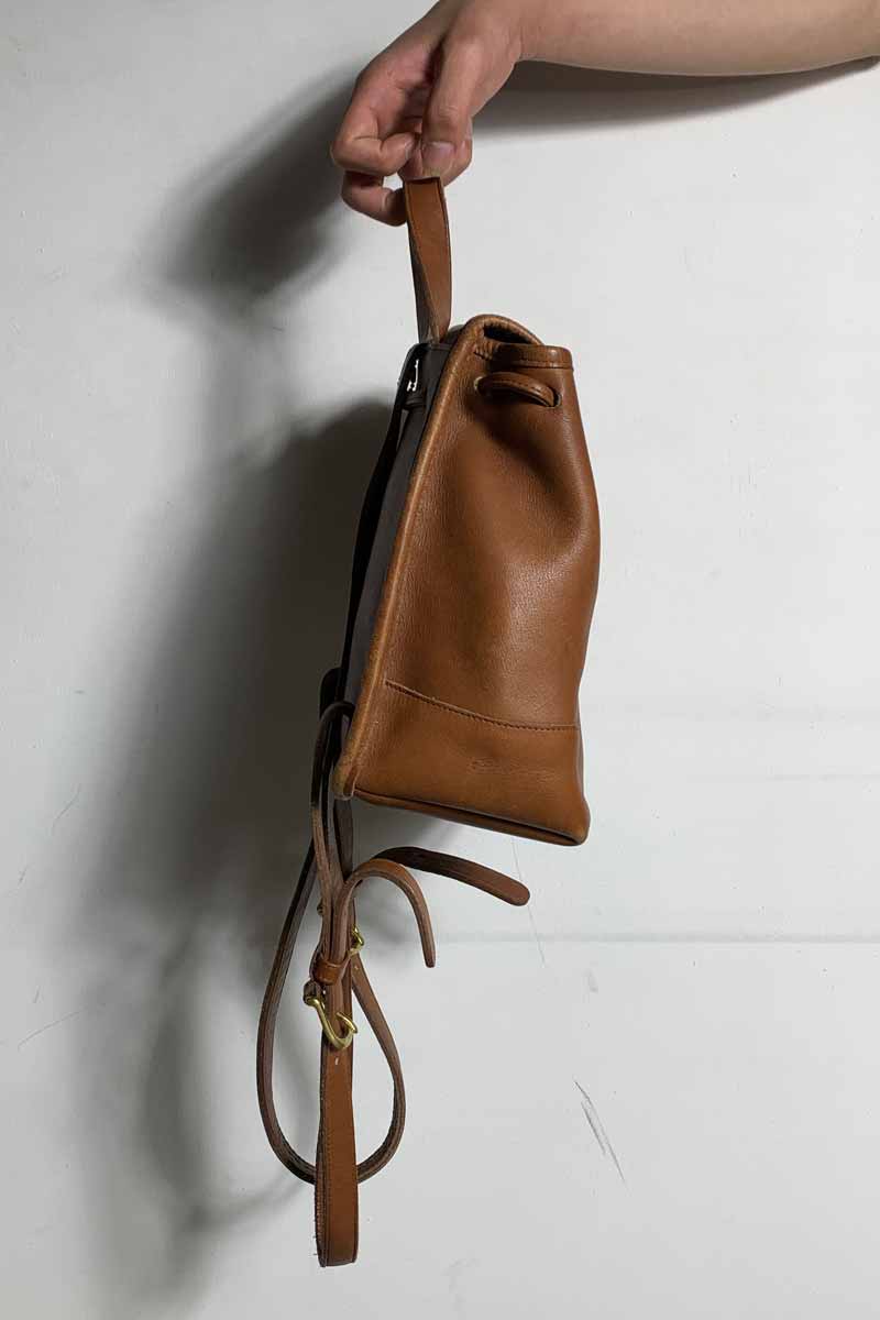 MADE IN USA 90'S LEATHER SMALL BACKPACK / BROWN [SIZE: ONE SIZE USED]