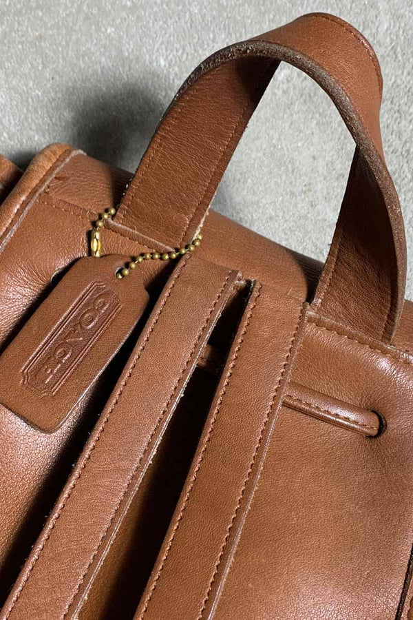 MADE IN USA 90'S LEATHER SMALL BACKPACK / BROWN [SIZE: ONE SIZE USED]