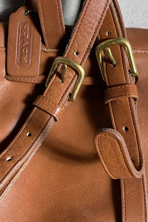 MADE IN USA 90'S LEATHER SMALL BACKPACK / BROWN [SIZE: ONE SIZE USED]