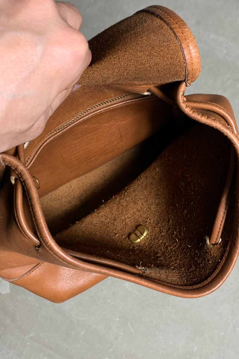 MADE IN USA 90'S LEATHER SMALL BACKPACK / BROWN [SIZE: ONE SIZE USED]