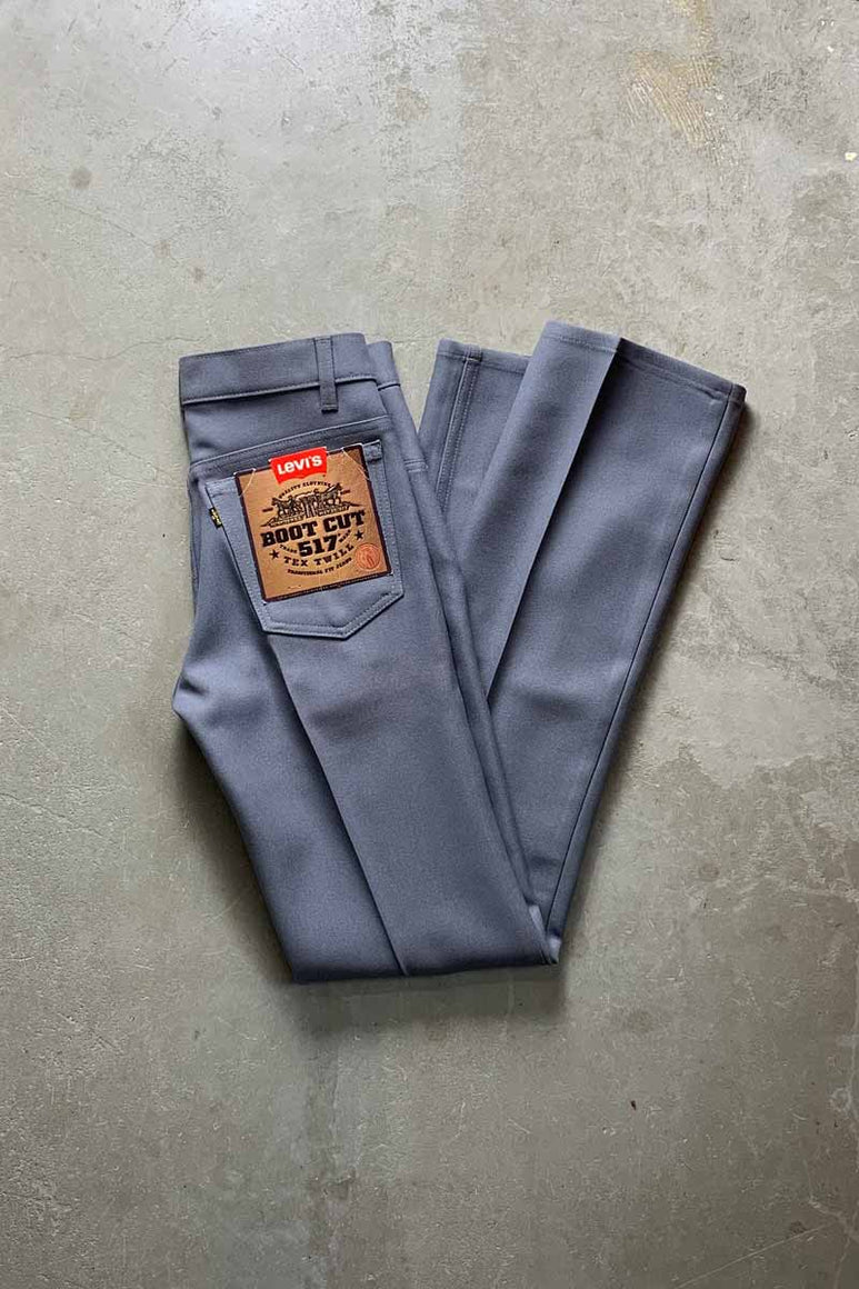 99'S 517 BOOTSCUT STA-PREST POLY PANT / GRAY [SIZE: W30L34 DEADSTOCK/NOS]