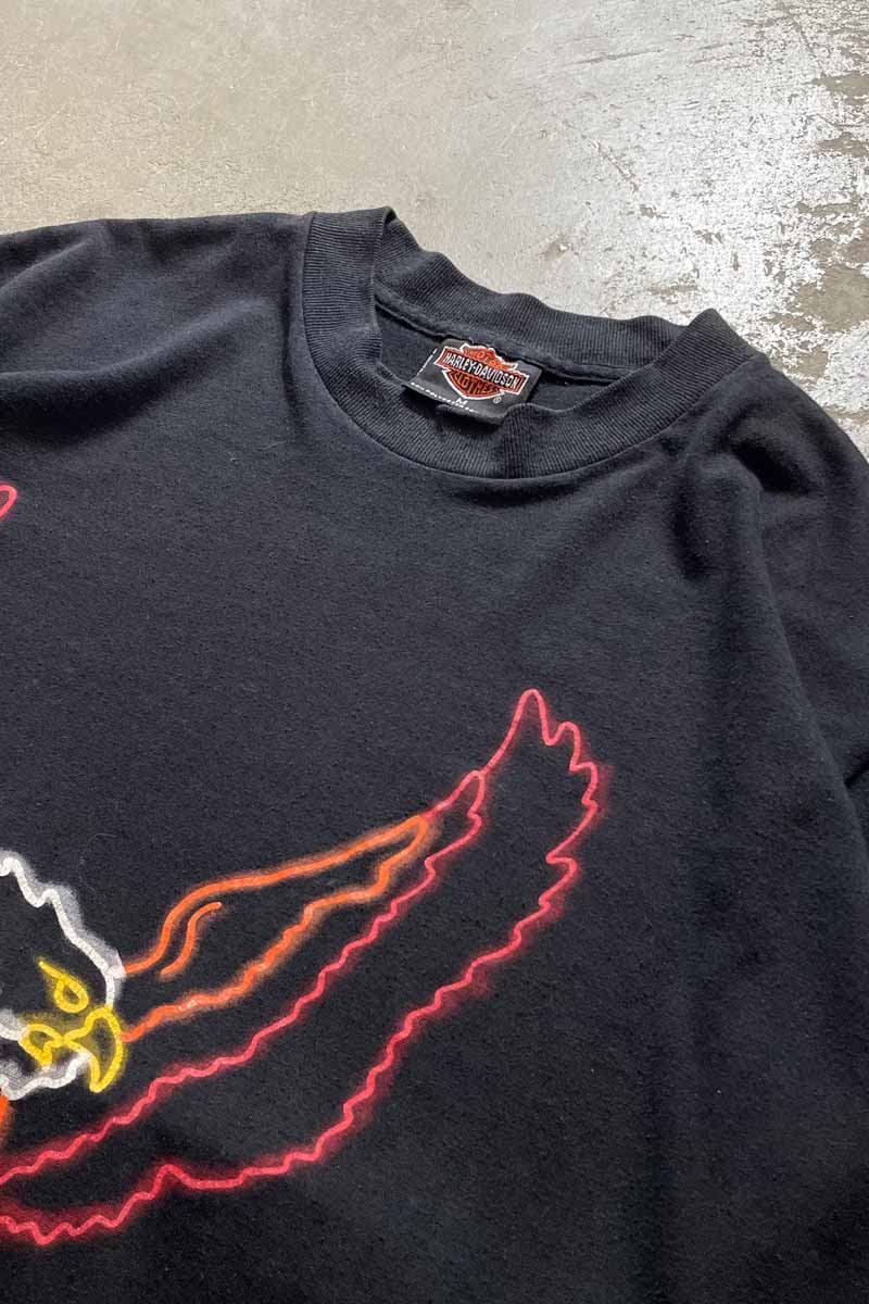 MADE IN USA 90'S BALD EAGLE T-SHIRT / BLACK [SIZE: M USED]