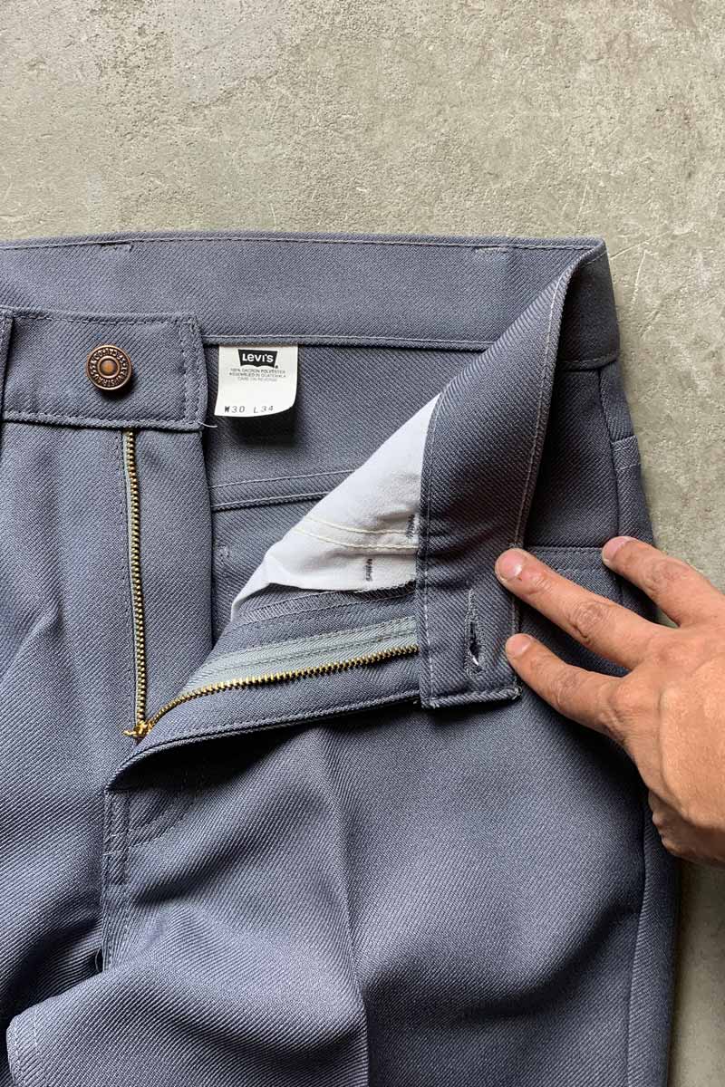 99'S 517 BOOTSCUT STA-PREST POLY PANT / GRAY [SIZE: W30L34 DEADSTOCK/NOS]