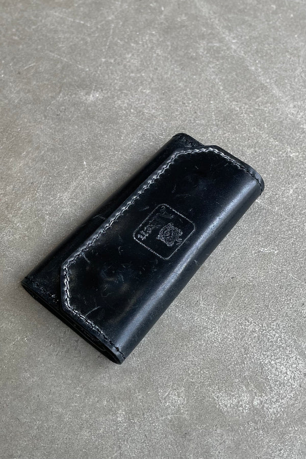 HORWEEN SHELL CORDOVAN KEY CASE / BLACK [SIZE: ONE SIZE USED]