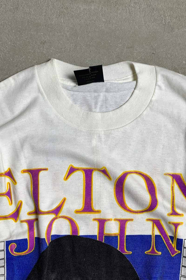 MADE IN USA 92'S S/S ELTON JOHN BAND TOUR T-SHIRT / WHITE [SIZE: M USED]