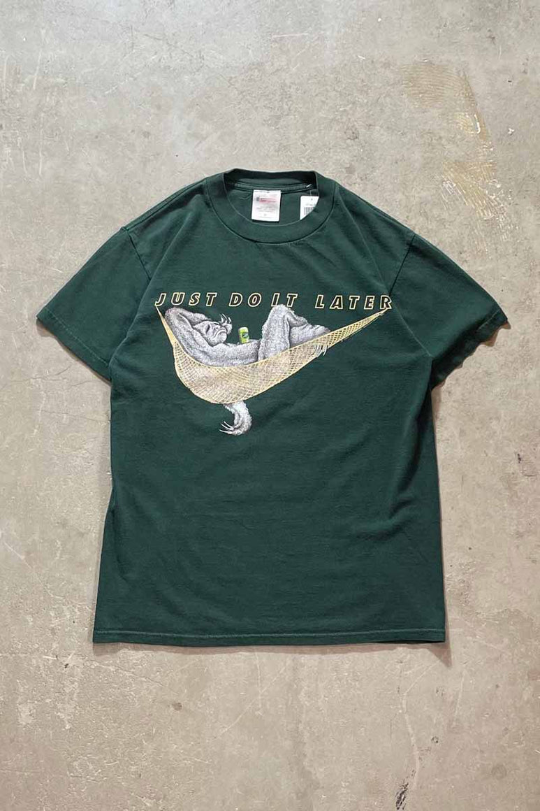 MADE IN MEXICO 97'S JUST DO IT LATER T-SHIRT / GREEN [SIZE: M USED]